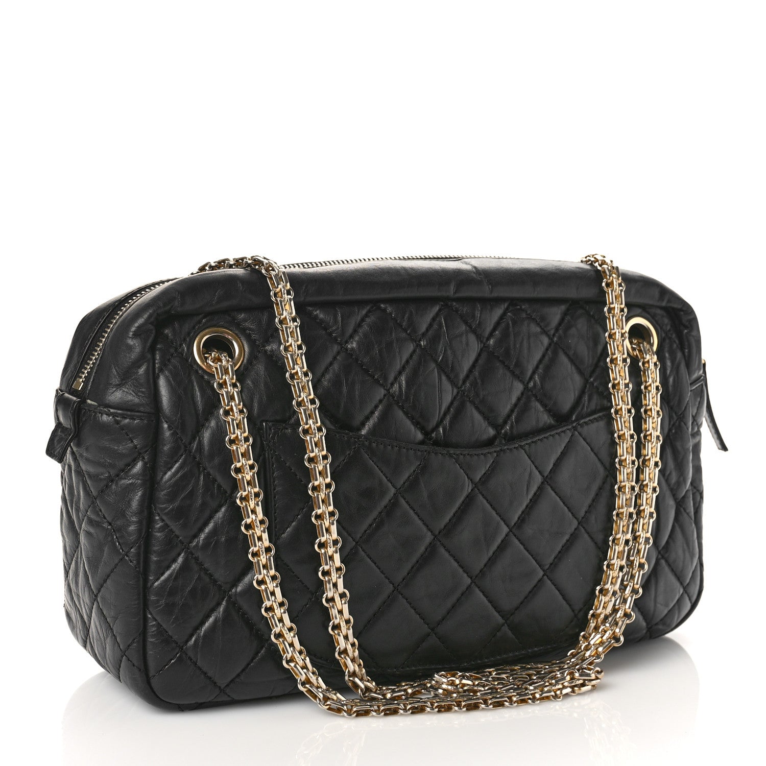 Chanel Aged Calfskin Quilted Medium Reissue Camera Case Black 3 of 11