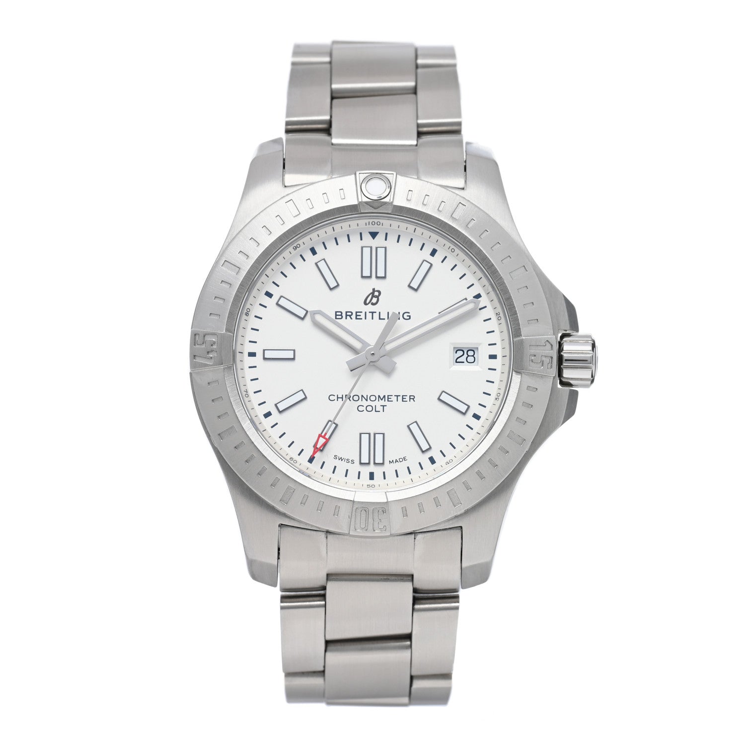Breitling Stainless Steel 41mm Chronomat Colt Automatic Watch Silver A17313101G1A1 1 of 5