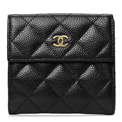 Chanel Caviar Quilted Compact French Flap Wallet Black 1 of 7