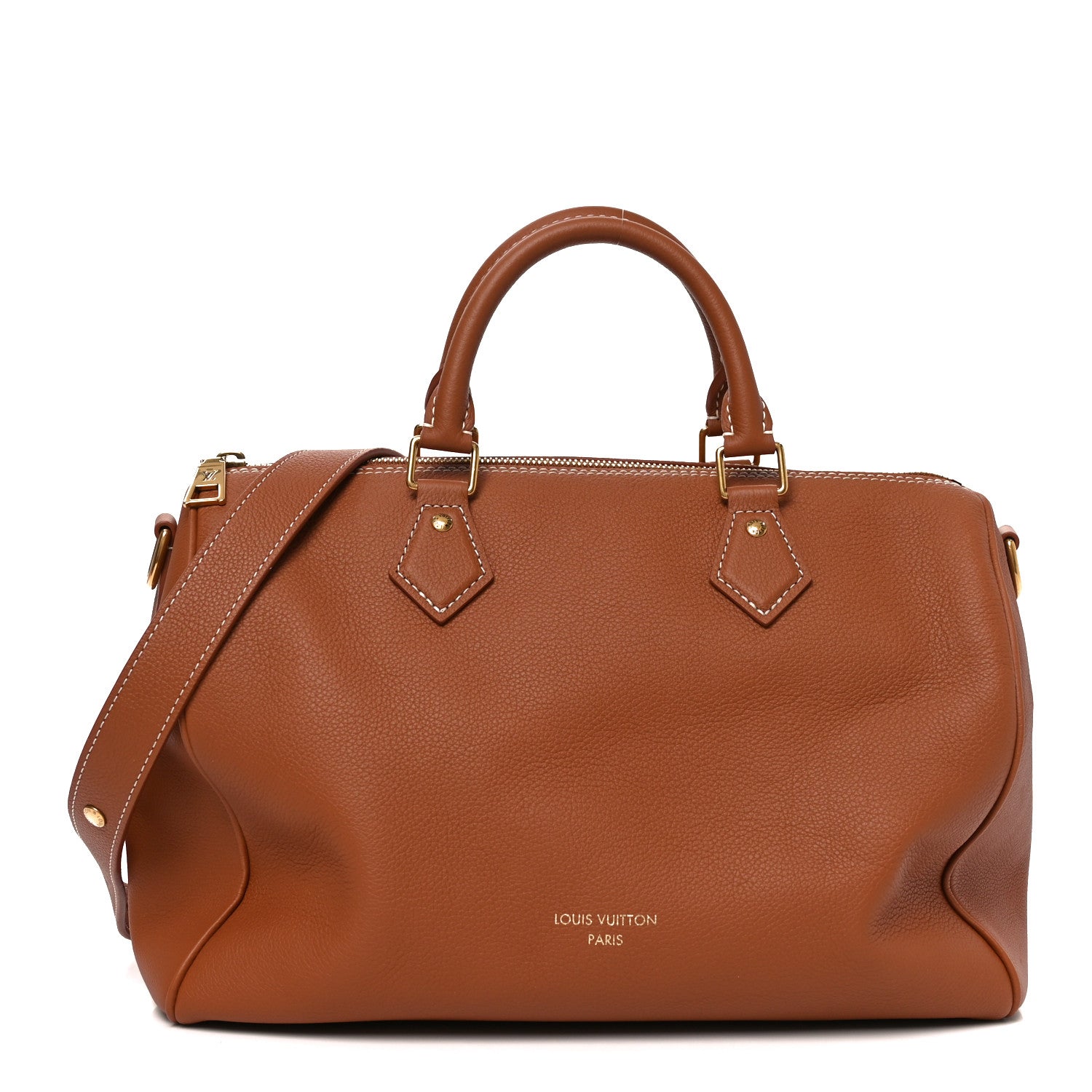Louis Vuitton Grained Calfskin Low Key Speedy 30 Cognac 1 of 9