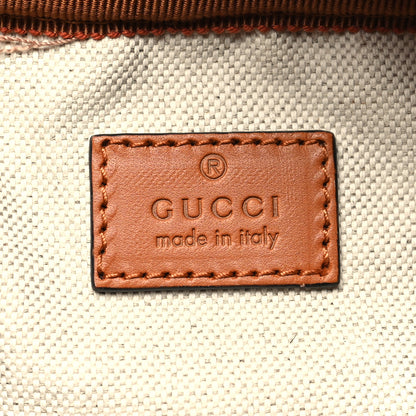 Gucci GG Supreme Monogram Calfskin Rhombus Print Medium Ophidia Double Buckle Backpack Beige Ebony Mystic White Hazel Brown 6 of 10
