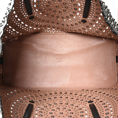 Alaia Calfskin Laser Cut Studded Mina 32 Tote Tote Black 6 of 12