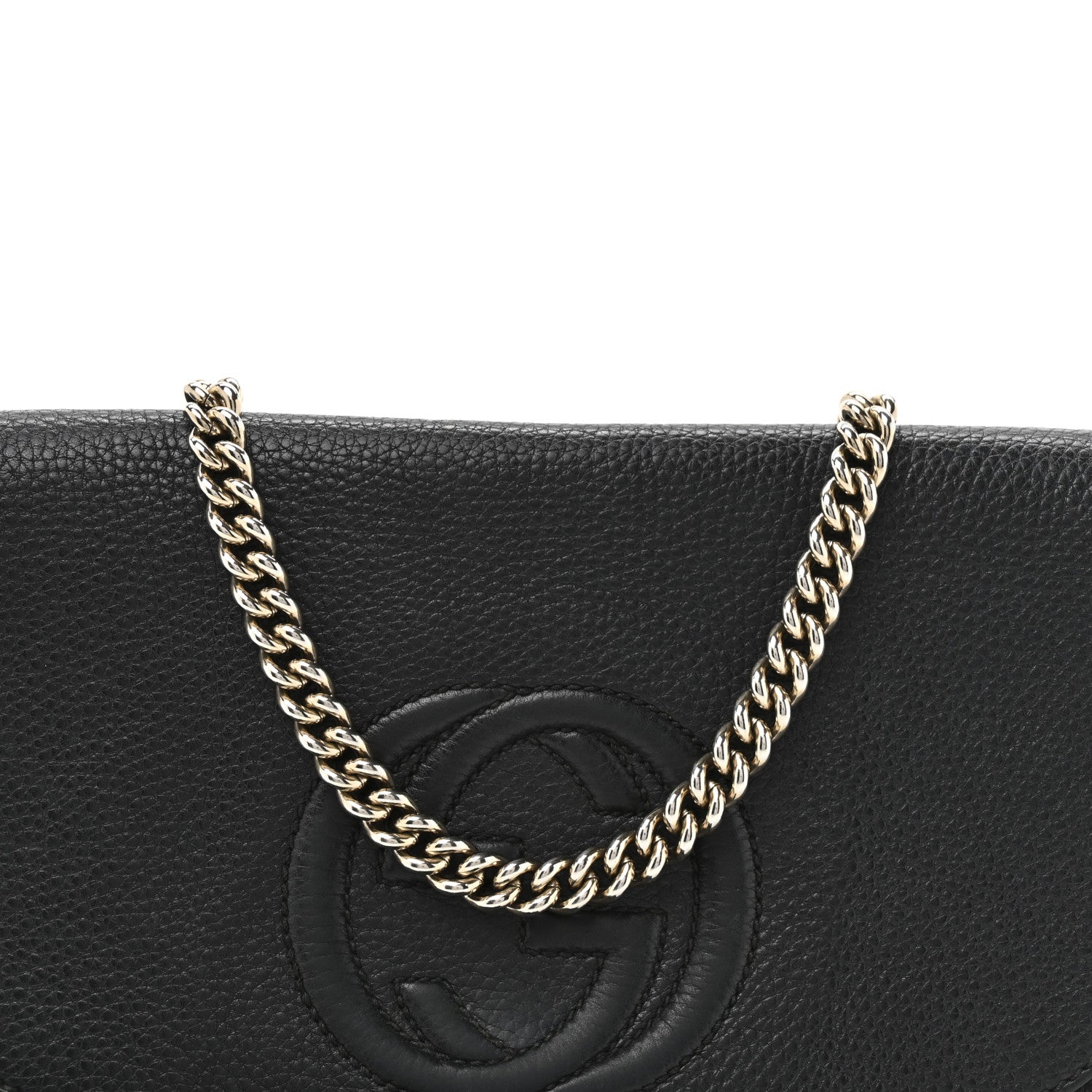 Gucci Pebbled Calfskin Medium Soho Flap Crossbody Black 14 of 27