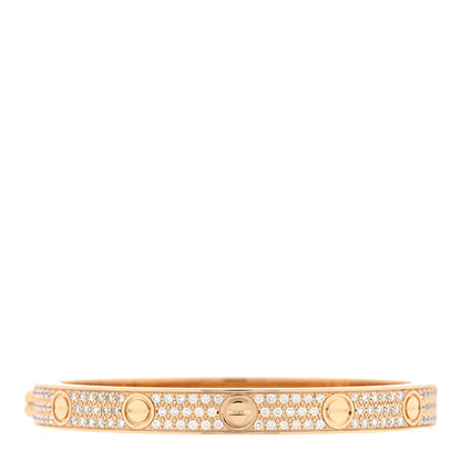 Cartier 18K Yellow Gold Diamond LOVE    Paved Bracelet 17 1 of 7