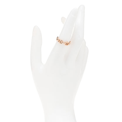 Hermes 18K Rose Gold PM Chaine D'Ancre Enchainee Ring 53 6.5 2 of 7