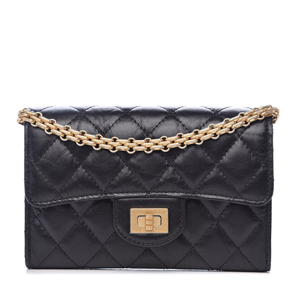 Chanel Aged Calfskin Quilted 2.55 Reissue Clutch With Chain Black 1 of 12