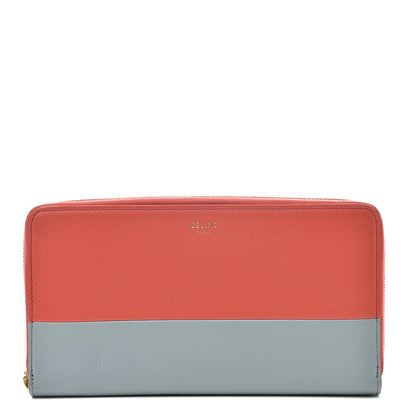 Celine Lambskin Large Zip Around Multifunction Wallet Orange Grey 1 of 10