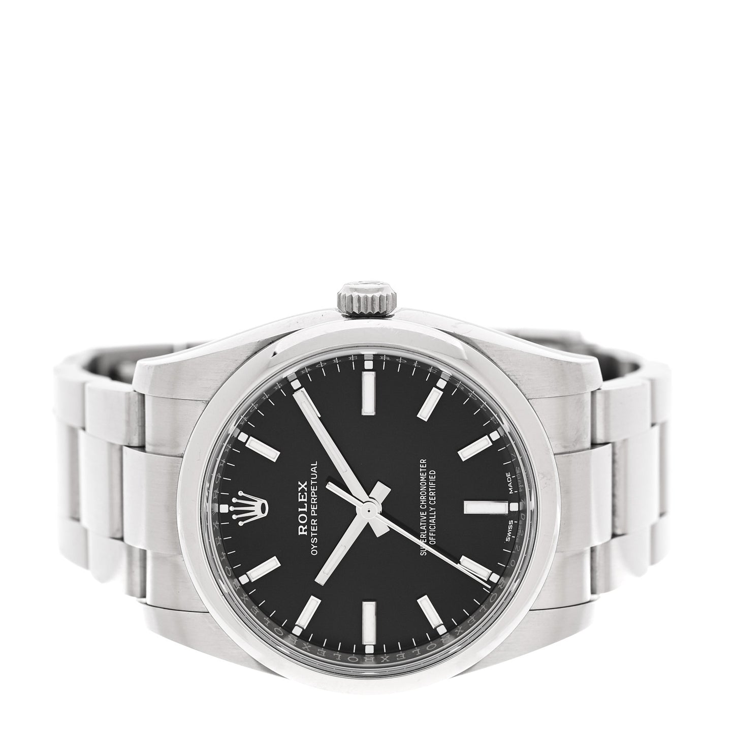 Stainless Steel 34mm Oyster Perpetual Watch Black 114200