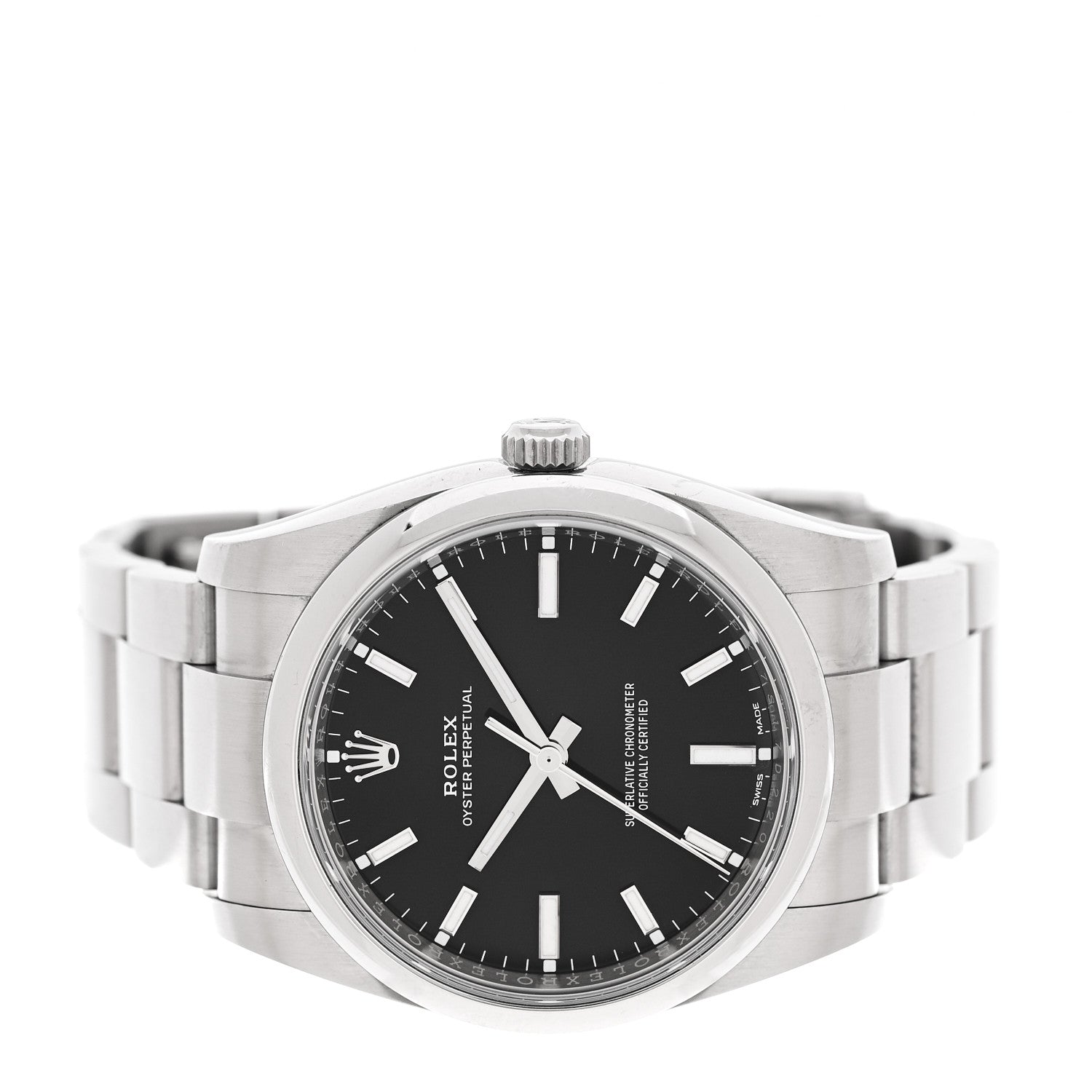 Rolex Stainless Steel 34mm Oyster Perpetual Watch Black 114200 2 of 5