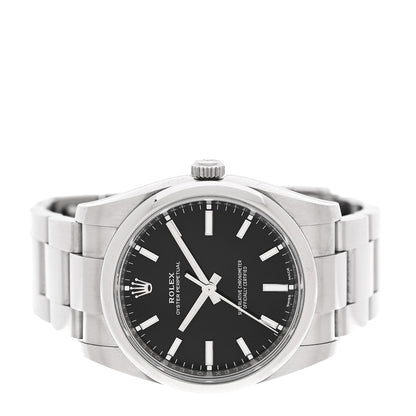 Rolex Stainless Steel 34mm Oyster Perpetual Watch Black 114200 2 of 5
