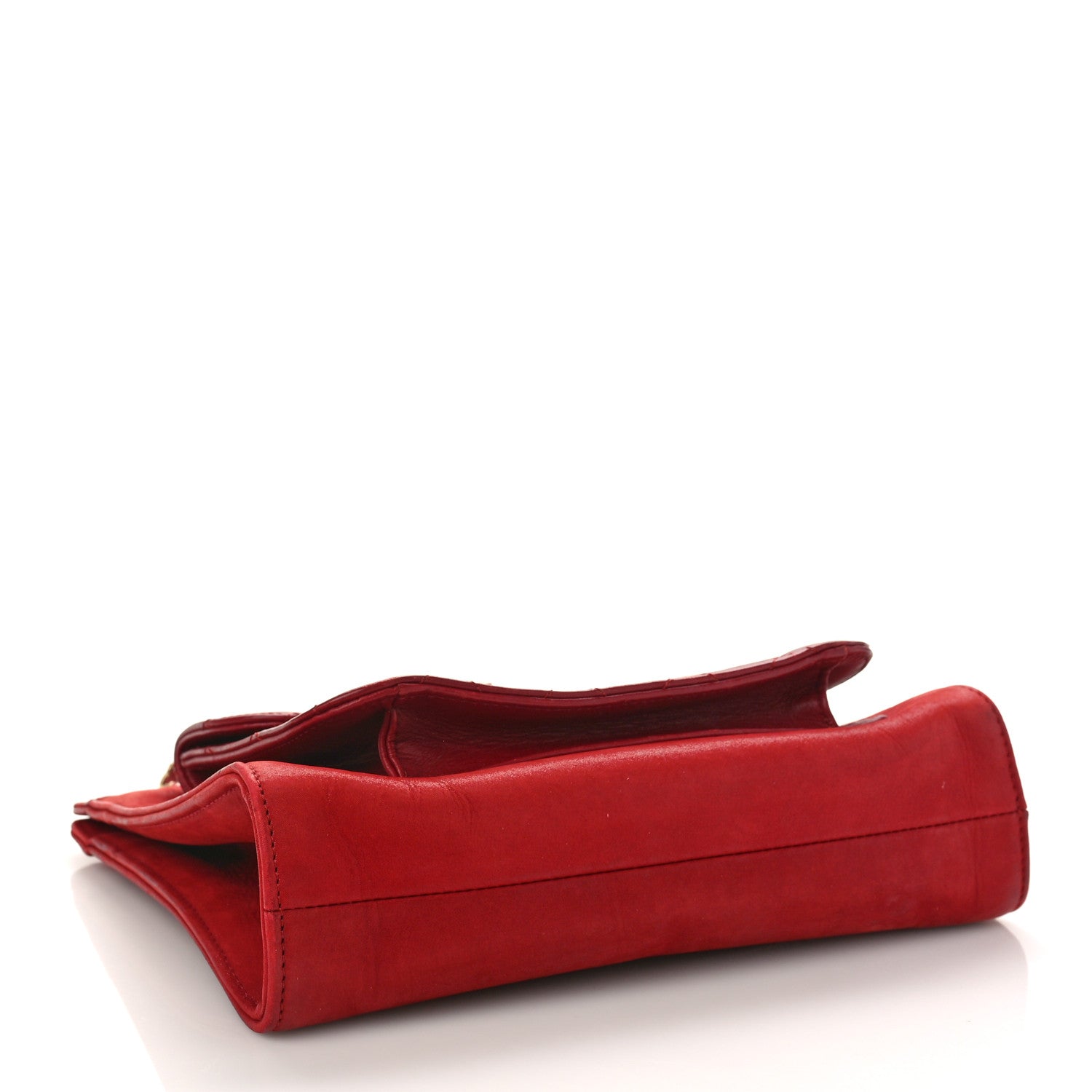 Chanel Lambskin Quilted Square Front Pocket Clutch With Chain Red 4 of 15