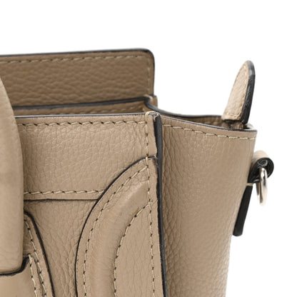 Celine Drummed Calfskin Nano Luggage Dune 10 of 15