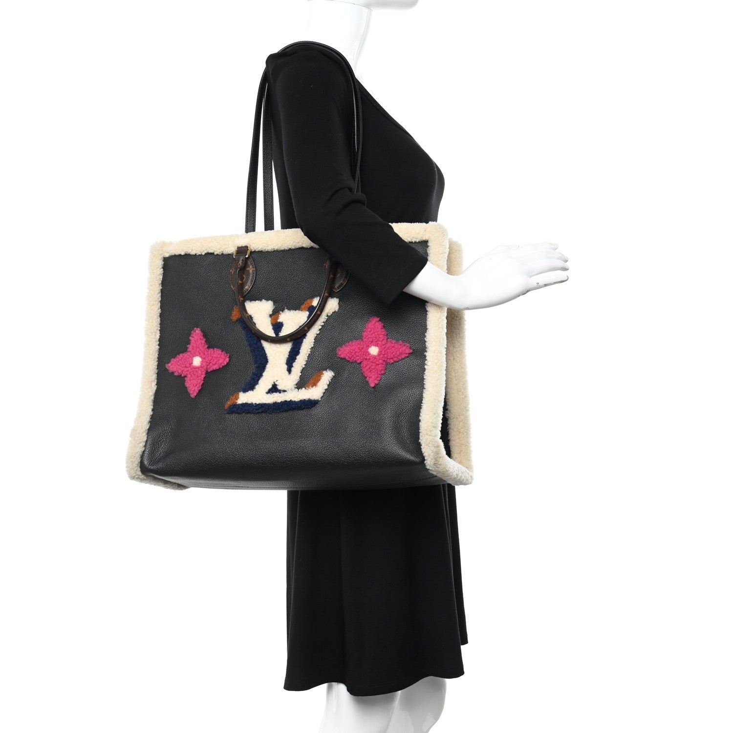 Louis Vuitton Calfskin Monogram Teddy Onthego GM Black 2 of 13
