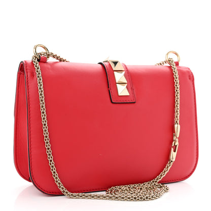 Valentino Garavani Vitello Medium Glam Lock Rockstud Flap Red 3 of 15