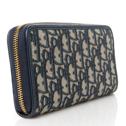 Christian Dior Oblique 30 Montaigne Zip Around Wallet Blue 3 of 12