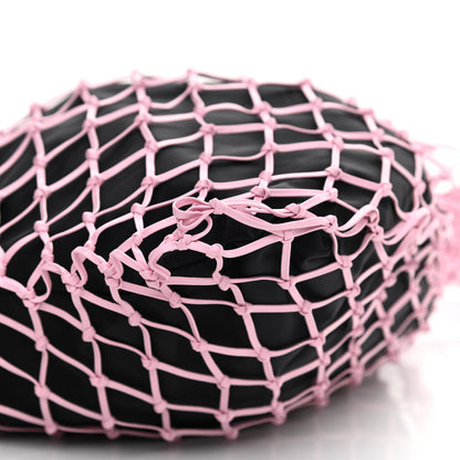 Prada Tessuto Nylon Net Tote Black Pink 9 of 9