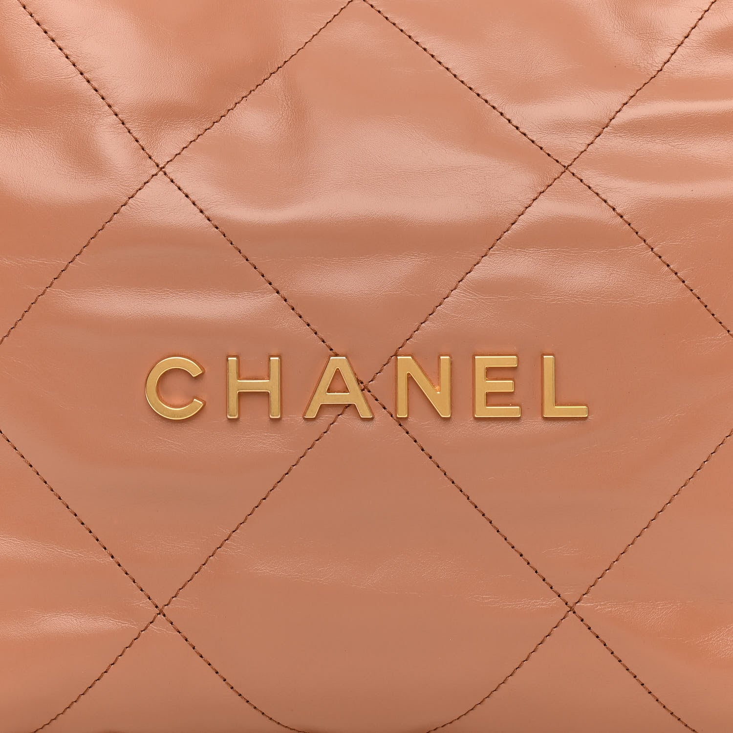 Chanel Shiny Calfskin Quilted Small Chanel 22 Camel 11 of 12