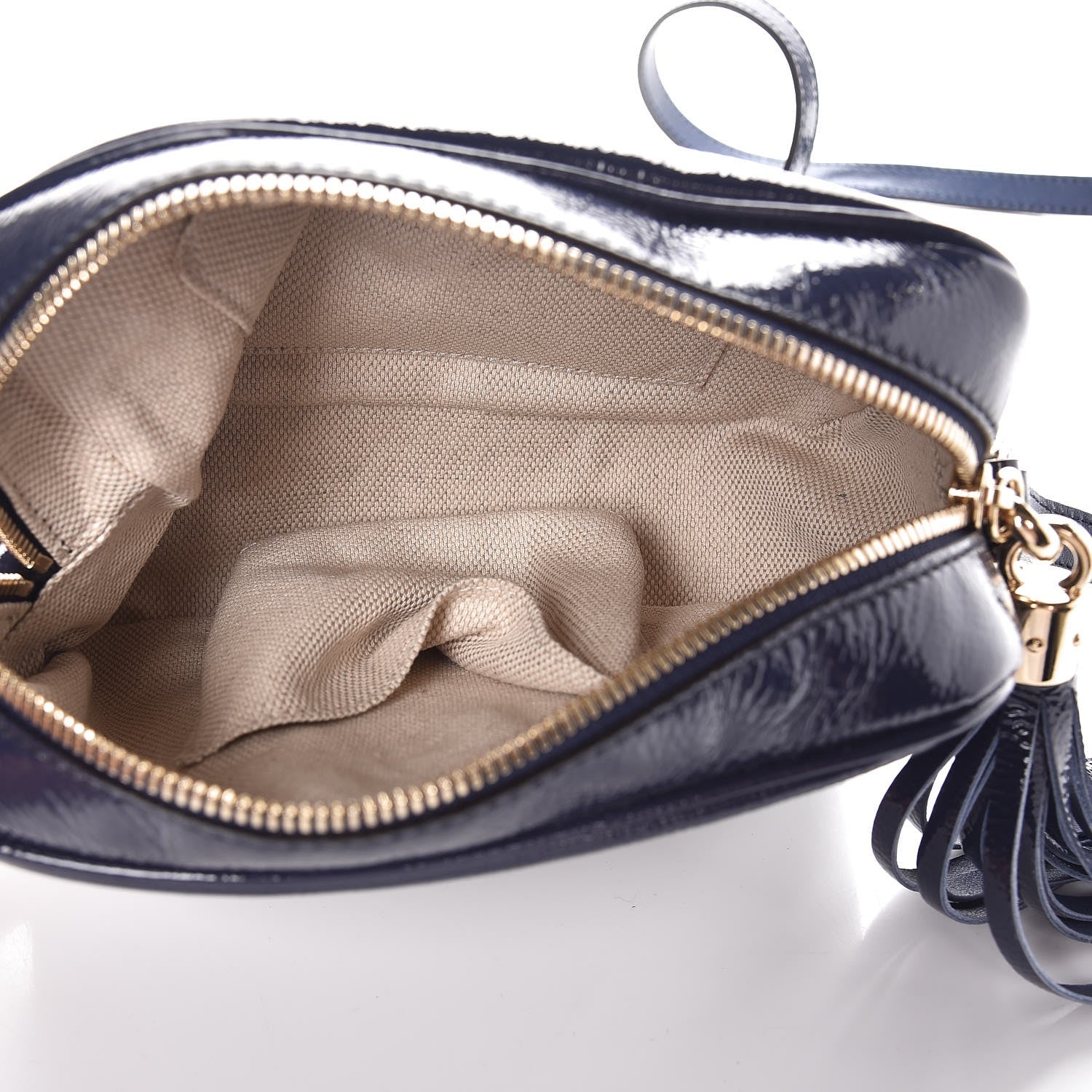 Gucci Vernice Naplack Small Soho Disco Bag Uniform Blue 5 of 7