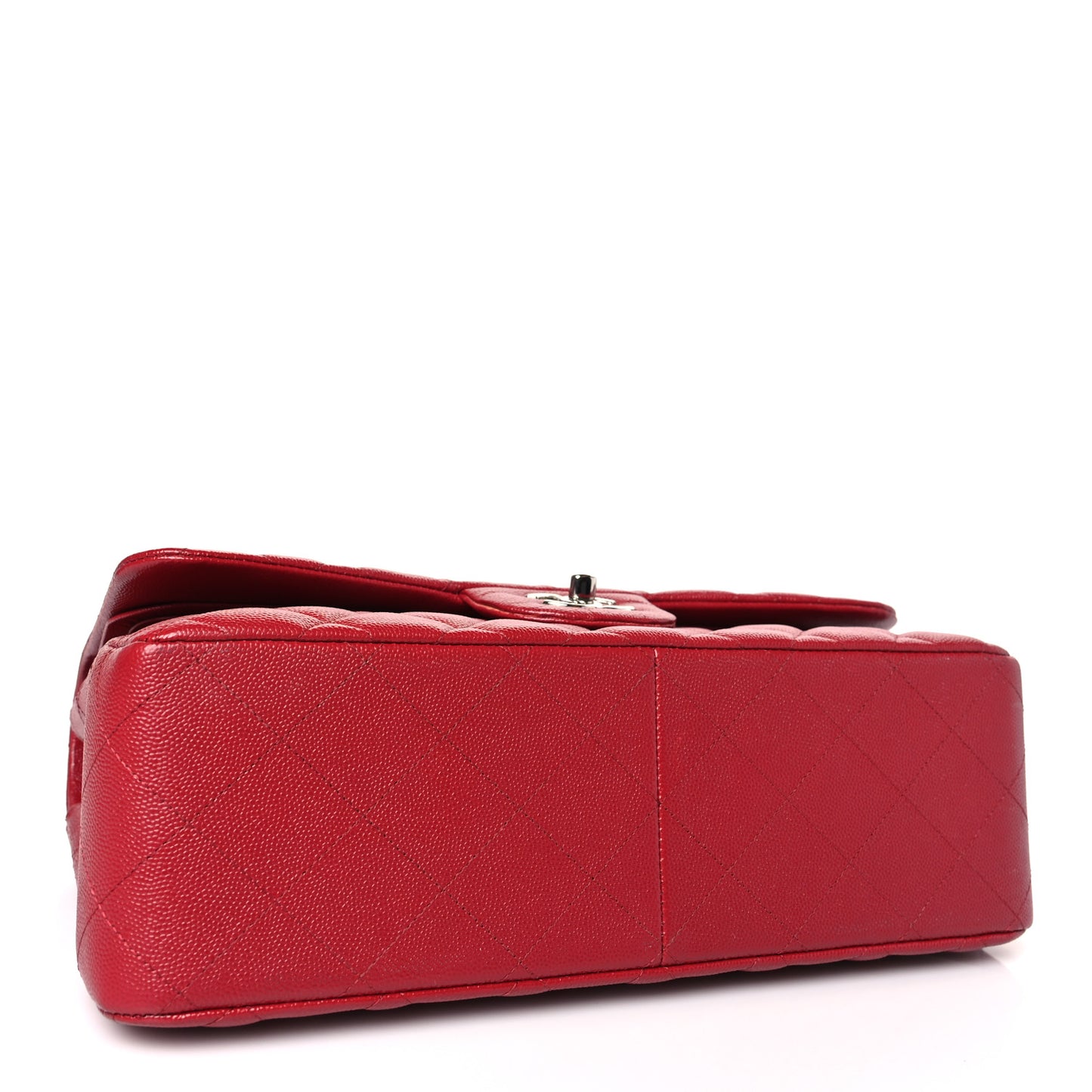Caviar Quilted Jumbo Double Flap Red