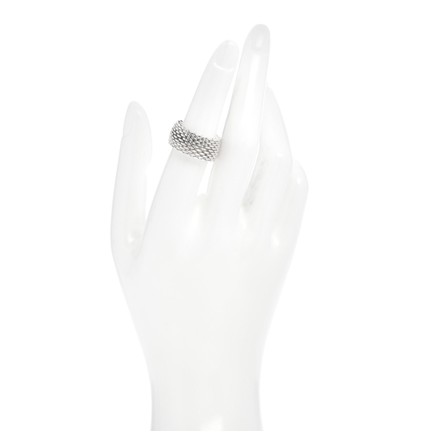 Tiffany Sterling Silver Somerset Mesh Ring 49 5 2 of 4