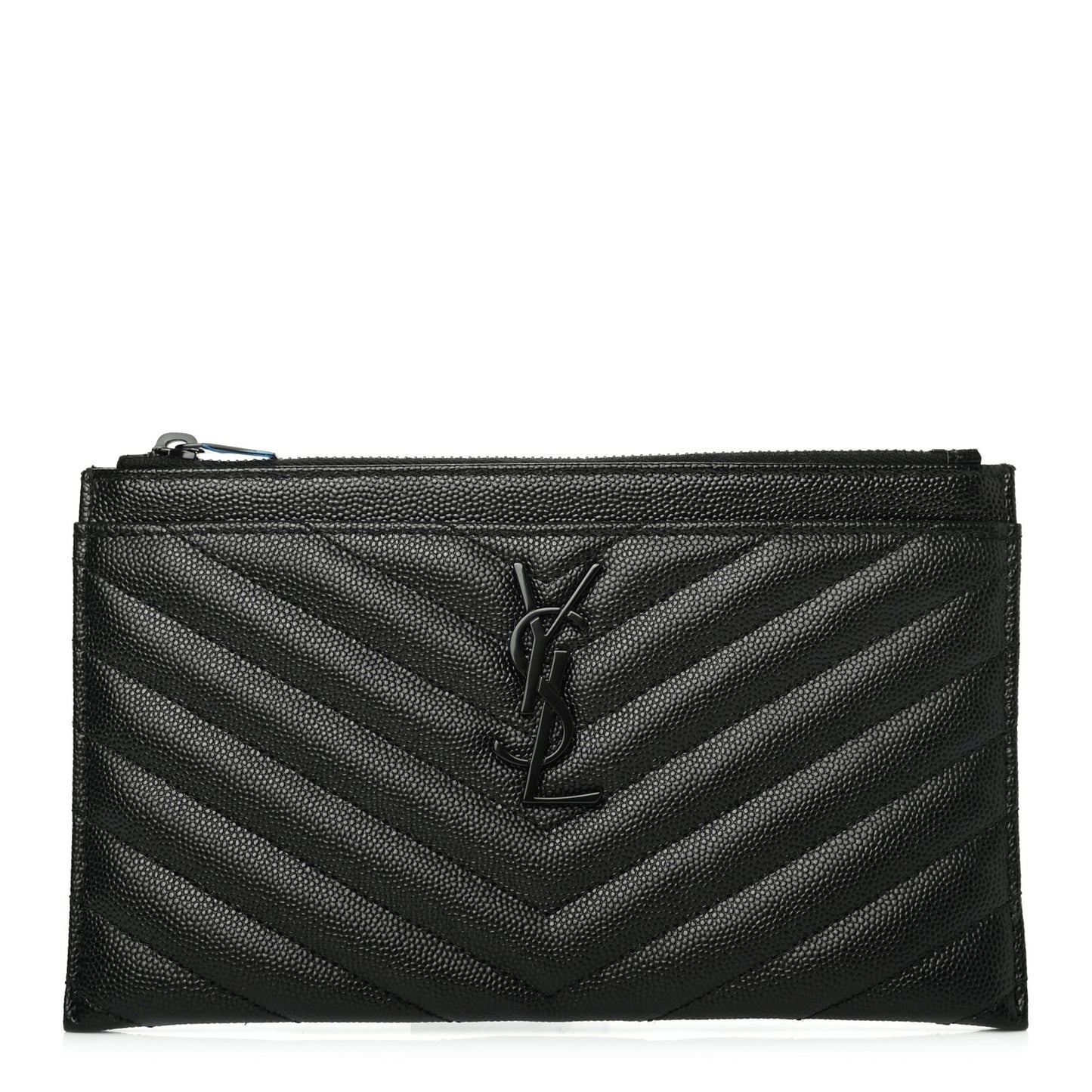 Grain De Poudre Chevron Monogram Bill Pouch Black