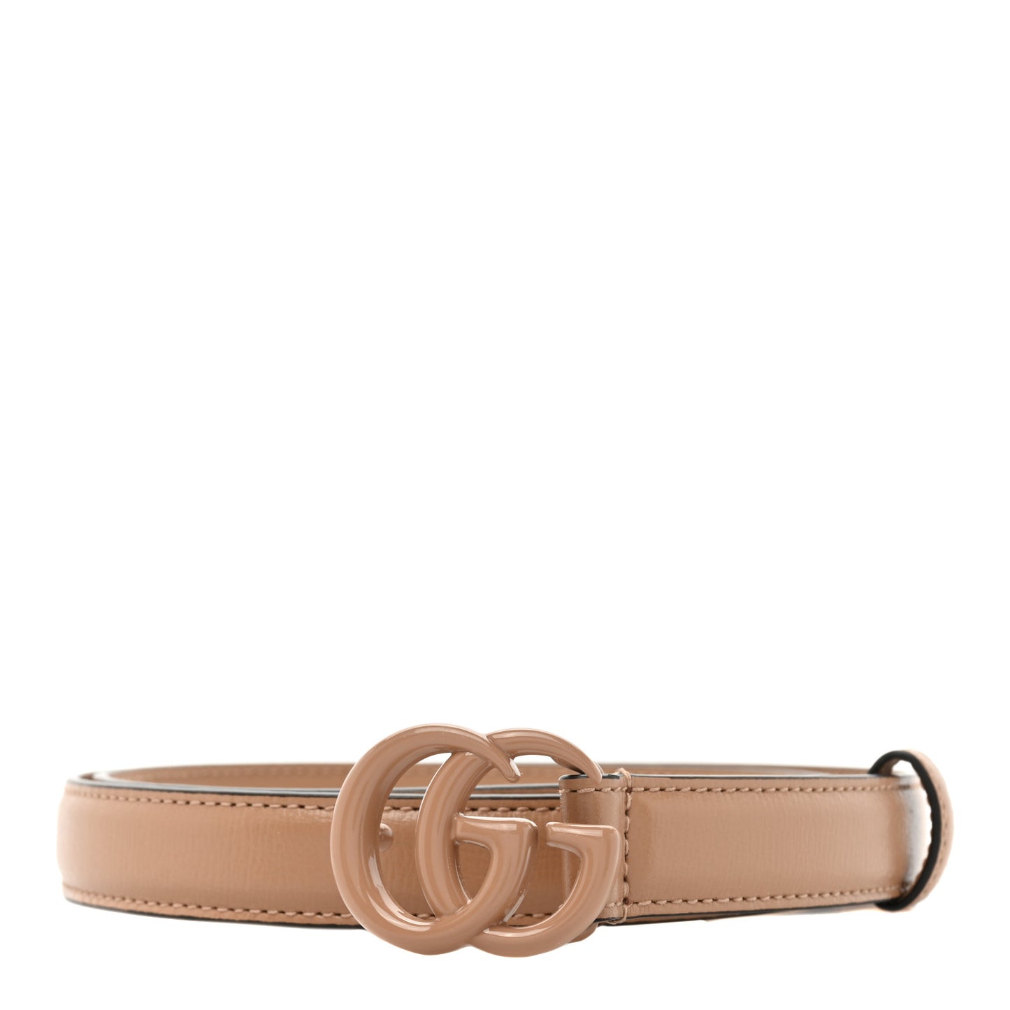 Azalea Calfskin Enamel Monochrome Double G 20mm Belt 75 30 Camelia
