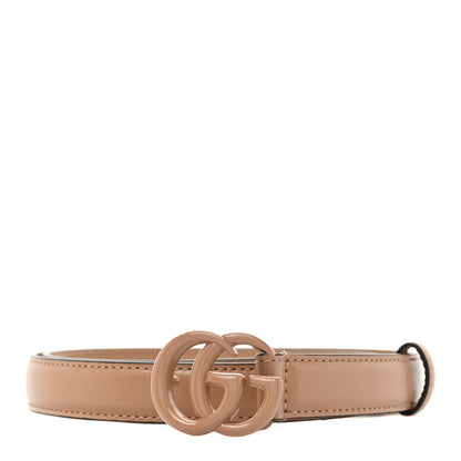 Gucci Azalea Calfskin Enamel Monochrome Double G 20mm Belt 75 30 Camelia 1 of 5
