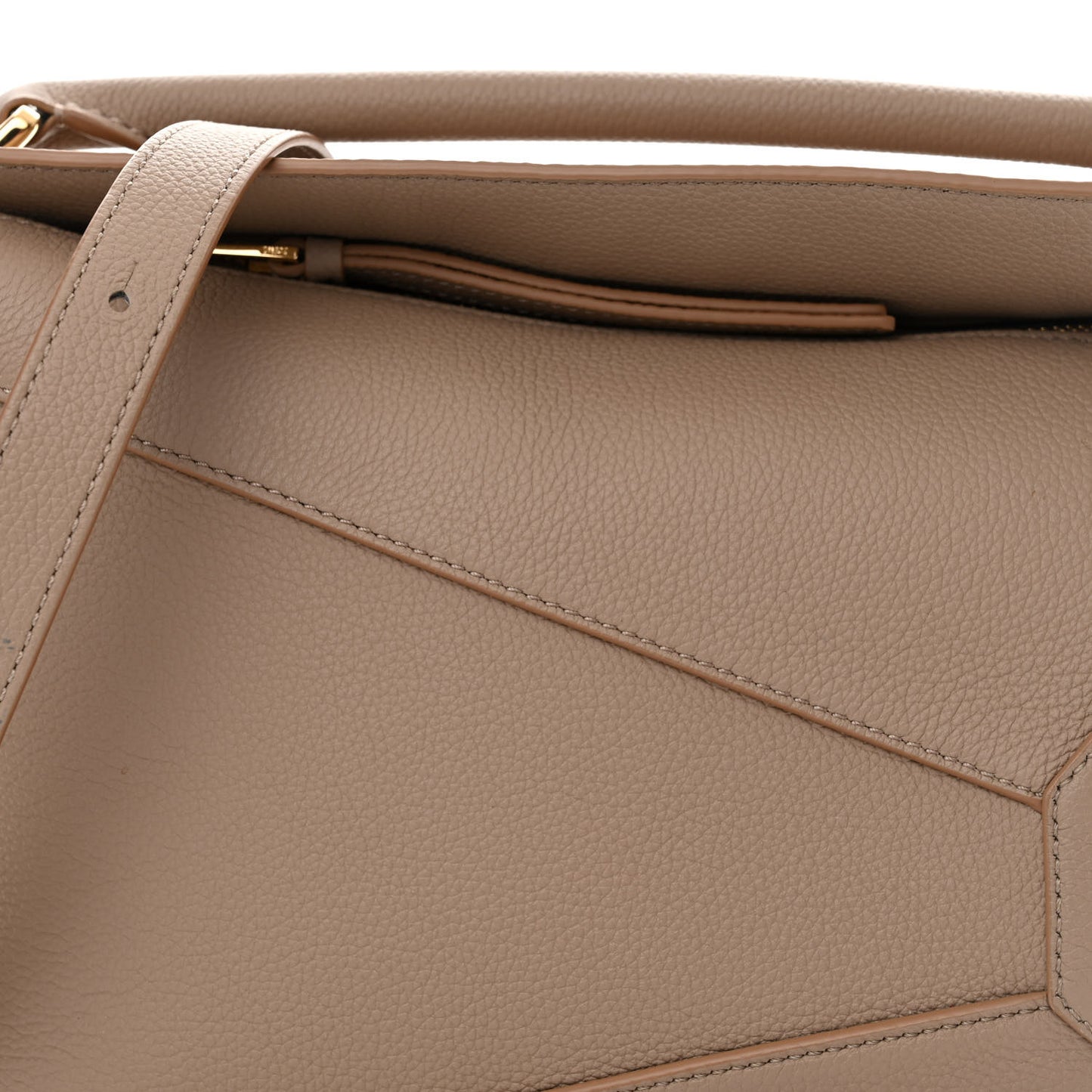 Grained Calfskin Small Puzzle Edge Bag Sand