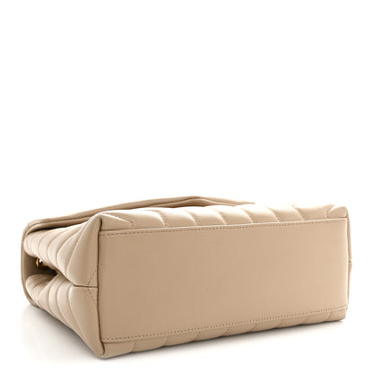 Saint Laurent Calfskin Y Quilted Monogram Small Loulou Chain Satchel Dark Beige 4 of 11