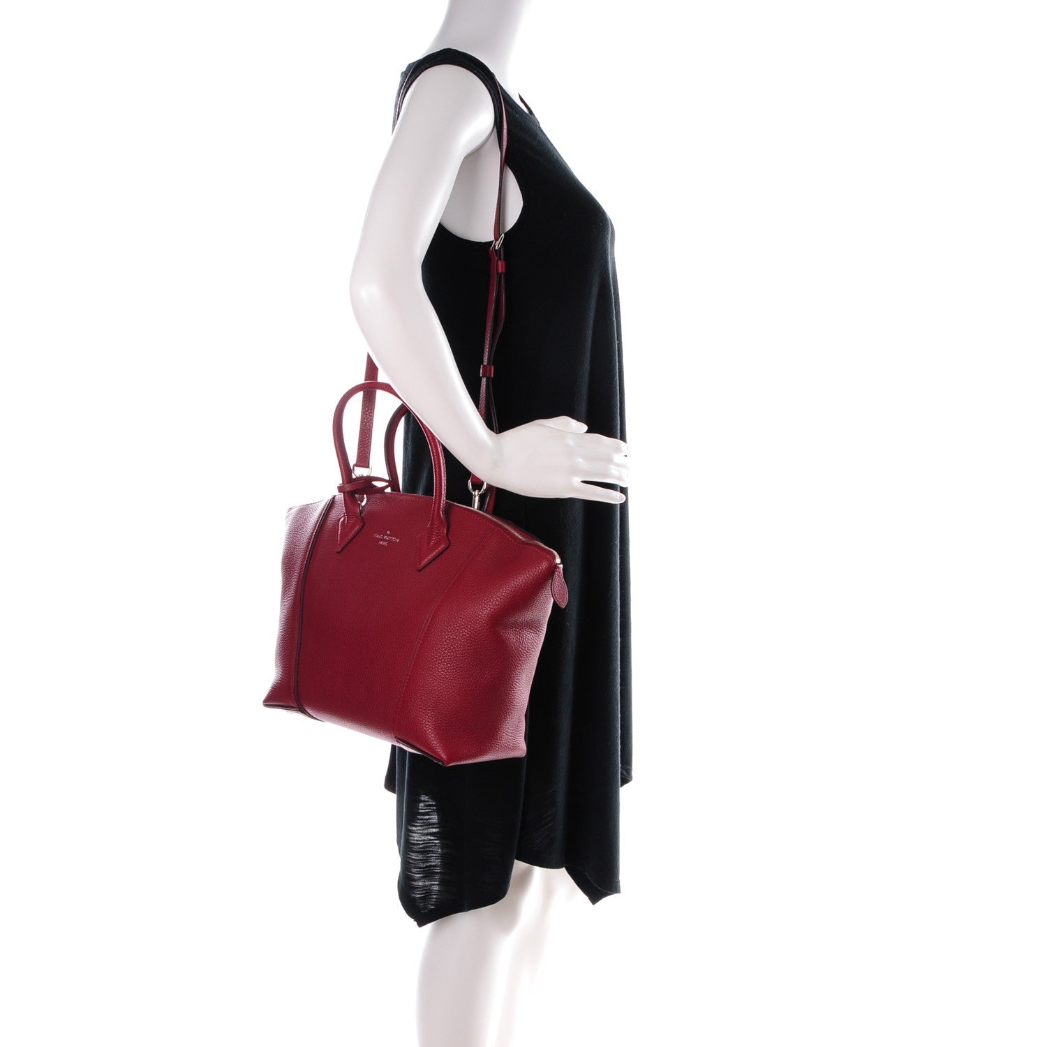 Louis Vuitton Cuir Taurillon Soft Lockit PM Griotte 2 of 7