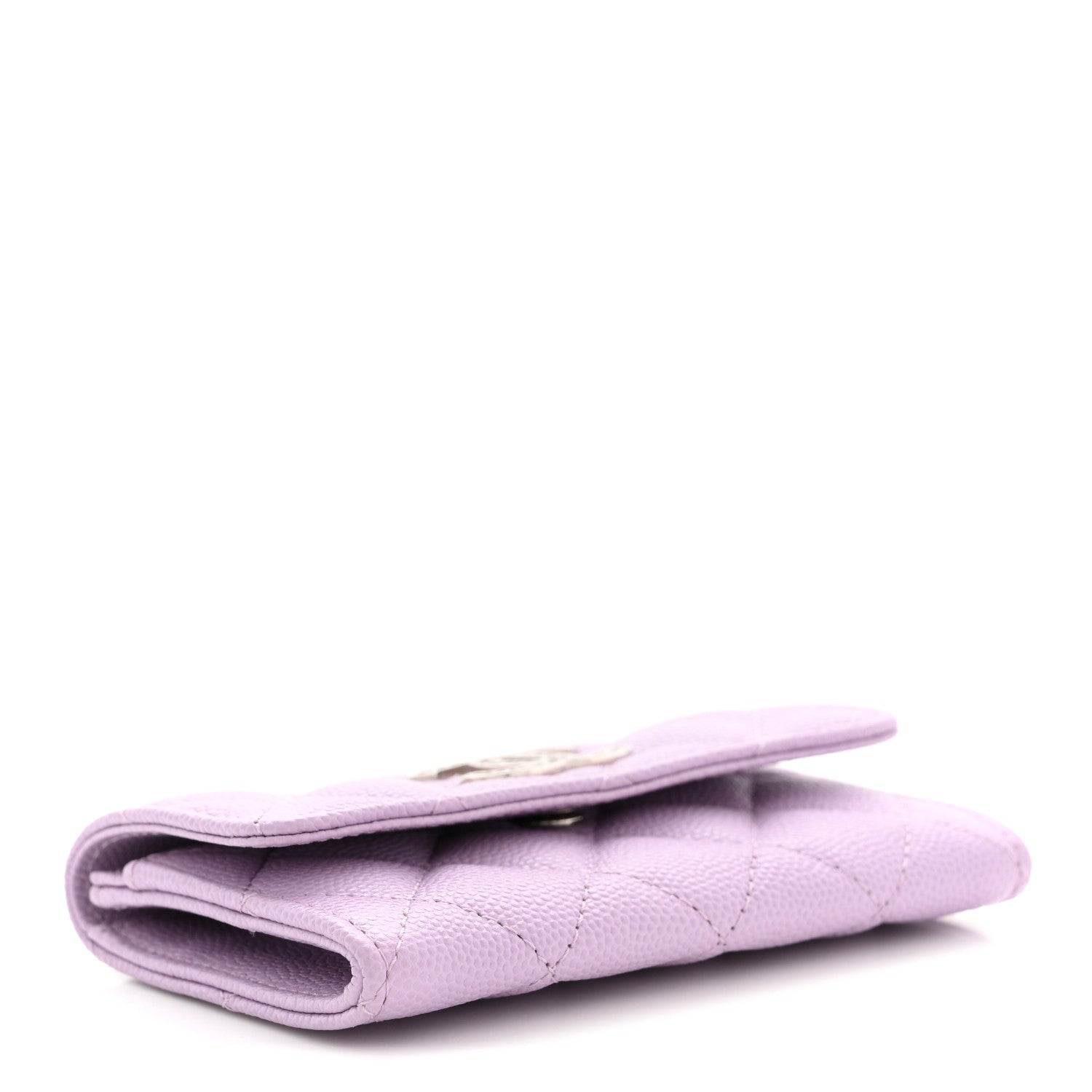 Chanel Caviar Quilted CC Logo Flap Wallet Light Purple 4 of 8