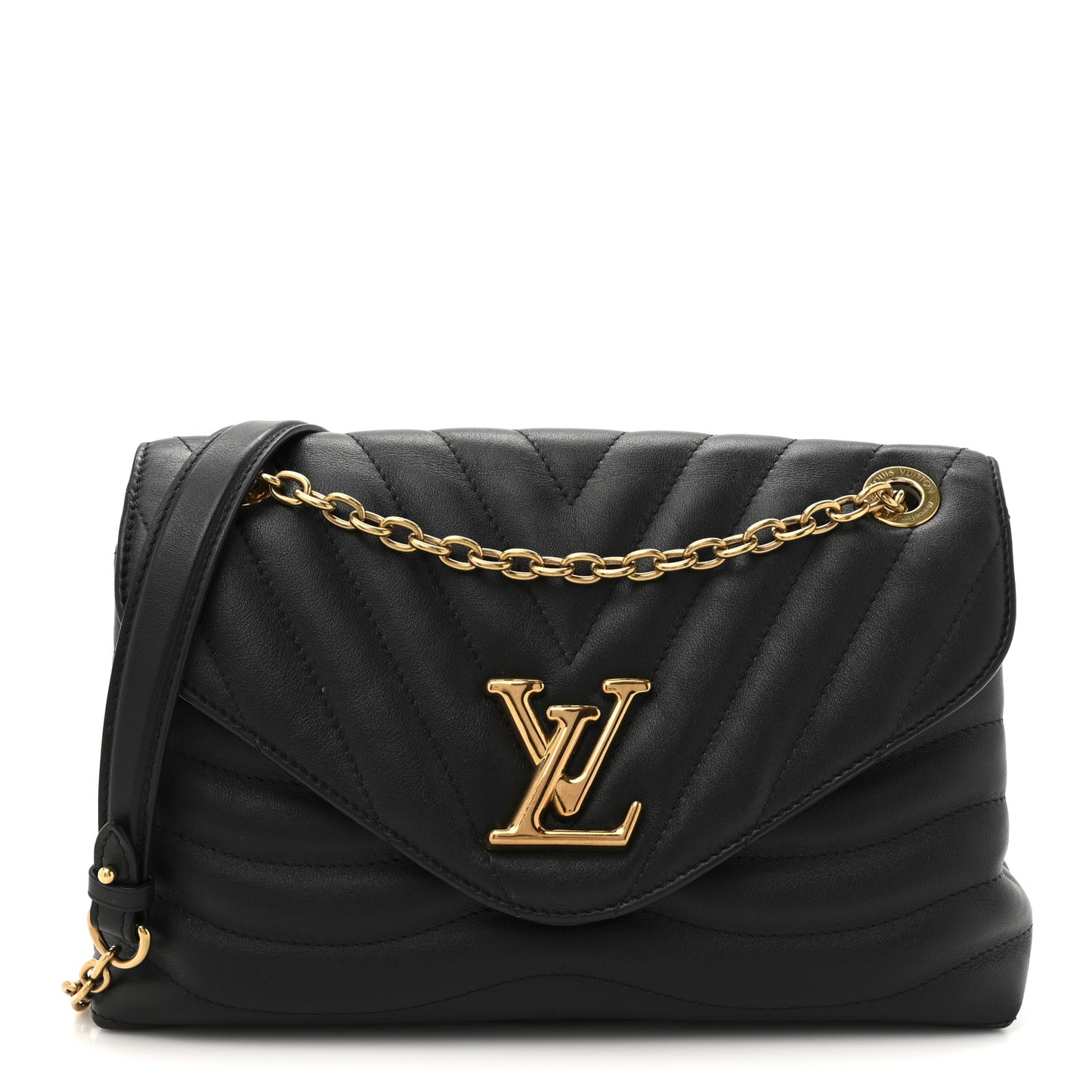 Calfskin LV New Wave Chain Bag GM Black