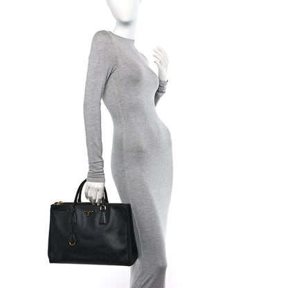 Prada Saffiano Large Galleria Double Zip Tote Black 2 of 12