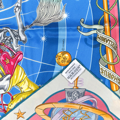 Hermes Silk Chorus Stellarum Scarf 70 Gris Perle Bleu Azur 2 of 5
