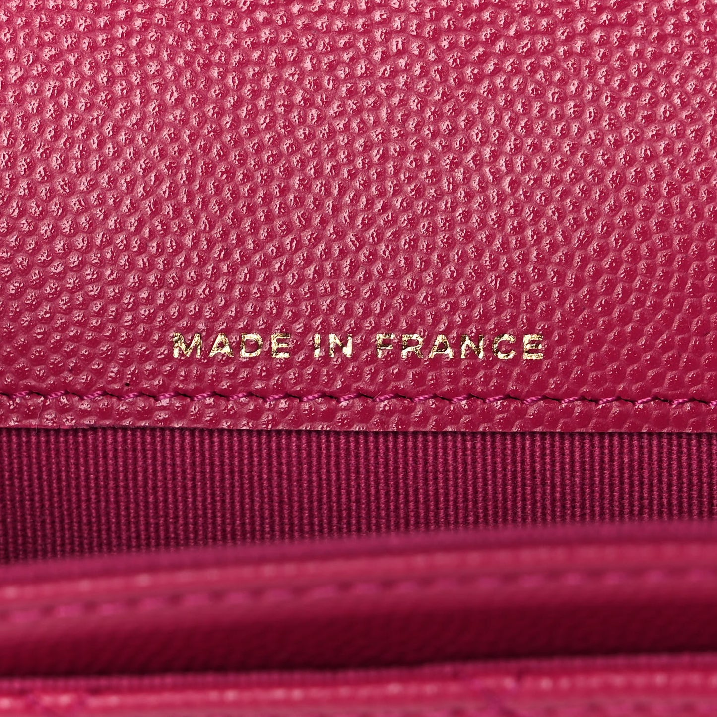 Caviar Quilted Flap Card Holder Wallet Fuchsia