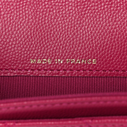 Chanel Caviar Quilted Flap Card Holder Wallet Fuchsia 7 of 12