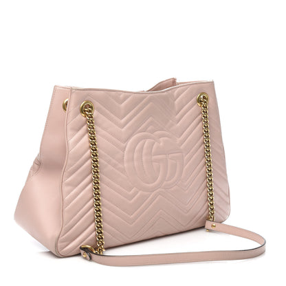Gucci Calfskin Matelasse Medium GG Marmont Shoulder Tote Bag Perfect Pink 3 of 18