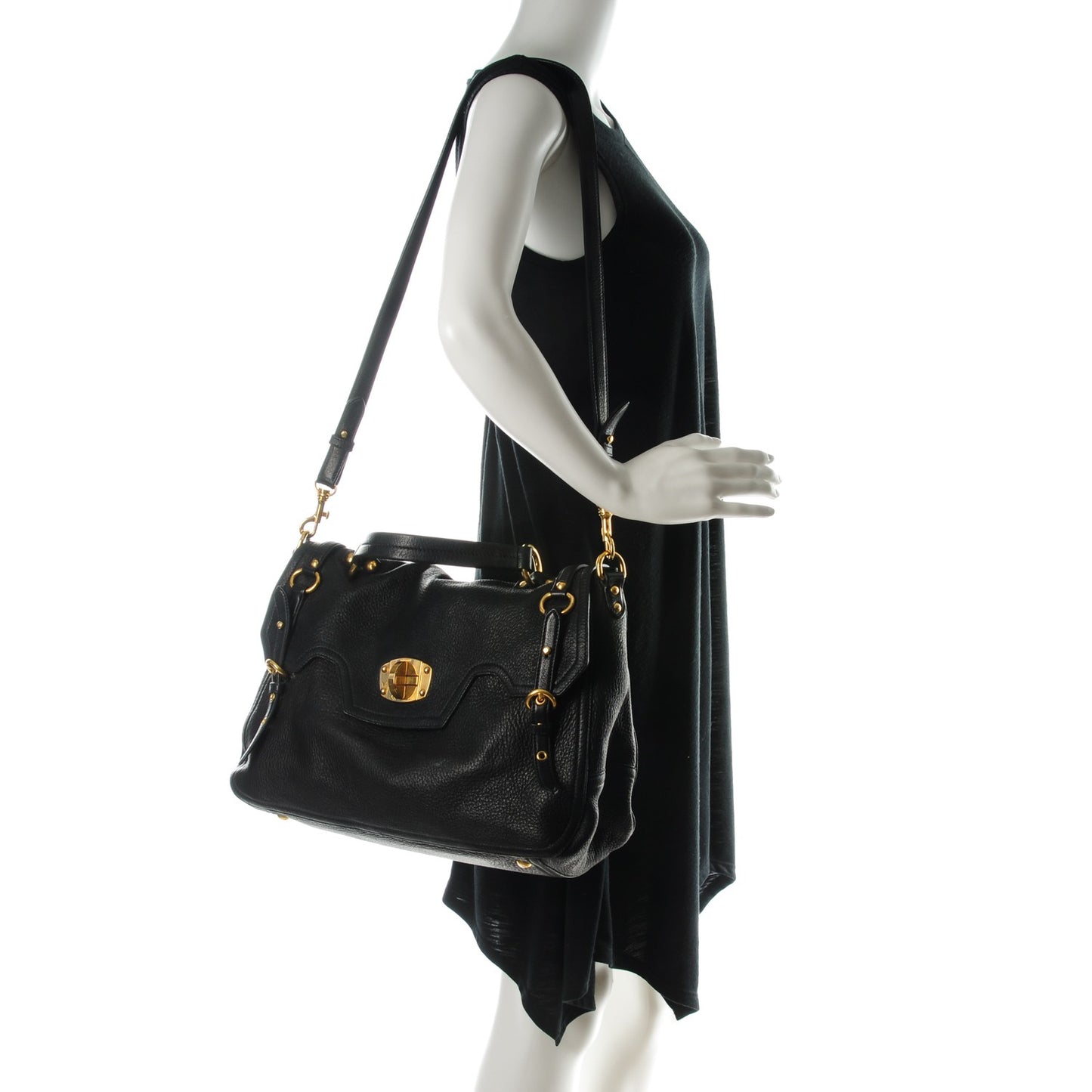 Cervo East-West Flap Satchel Nero Black