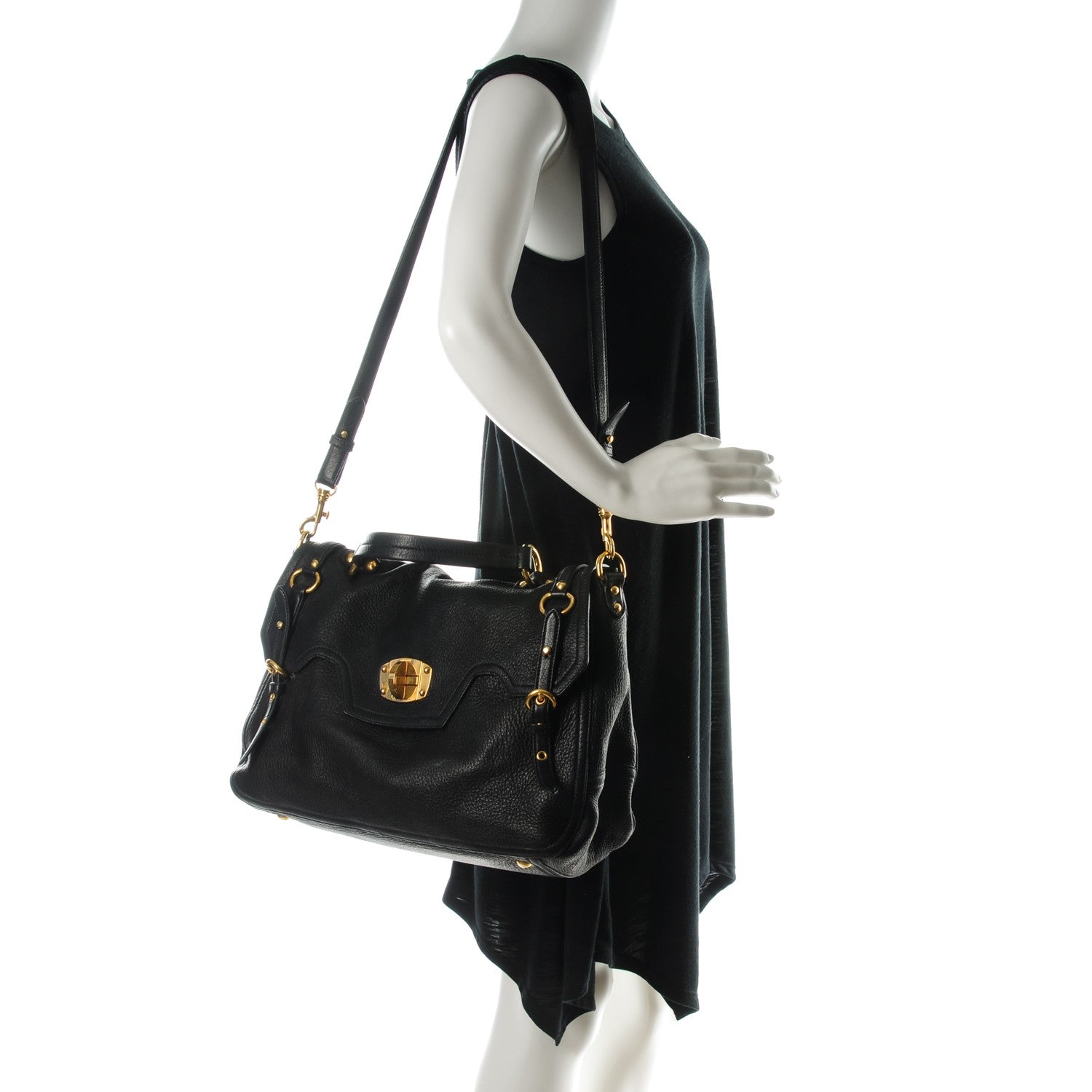 Miu Miu Cervo East-West Flap Satchel Nero Black 2 of 10