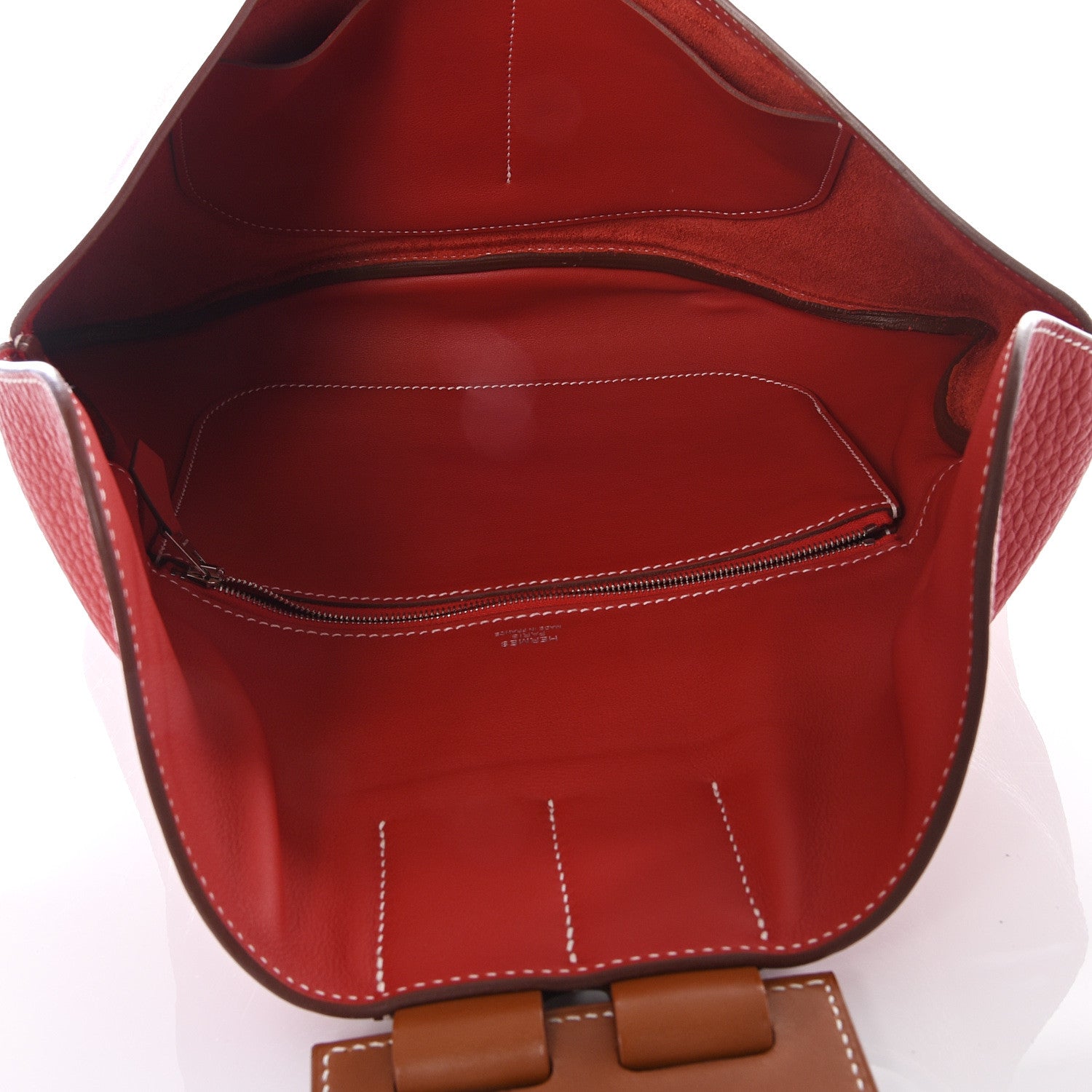 Hermes Swift Taurillon Clemence Vache Hunter Virevolte Pochette Vermillon Rouge Casaque Fauve 4 of 11