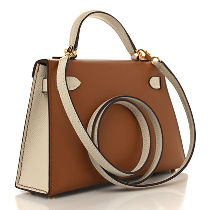 Hermes Epsom Horseshoe Mini Kelly Sellier 20 Gold Craie 3 of 11