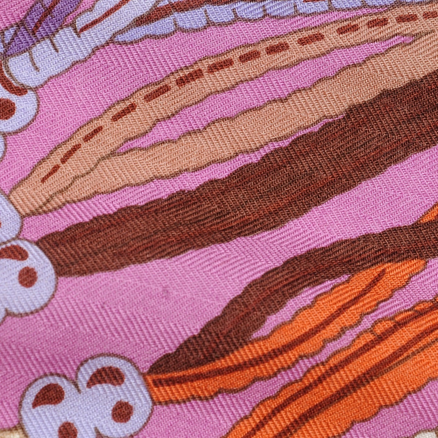 Cashmere Silk Ceintures et Liens Shawl 140 Orange Bouton D'or Mauve