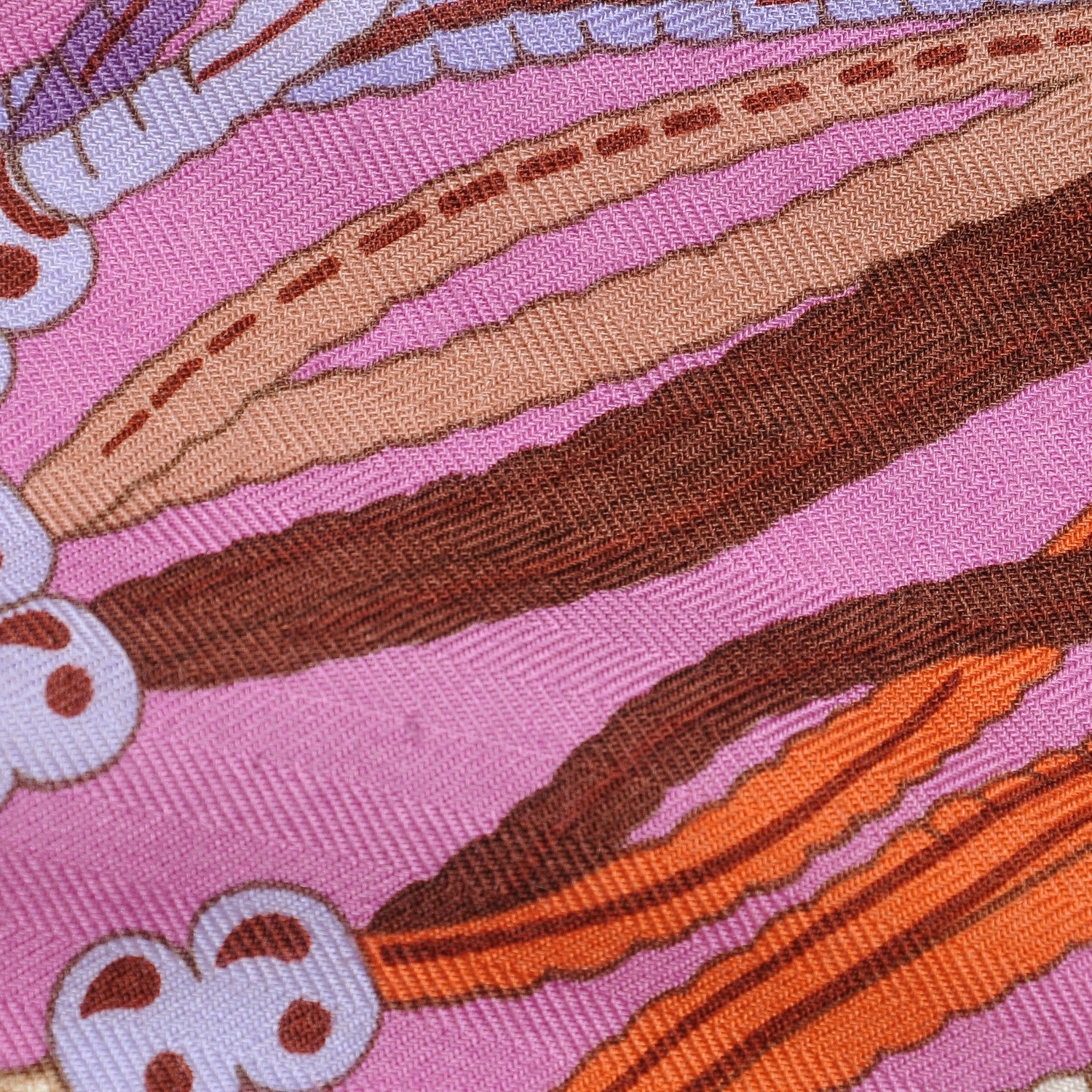 Hermes Cashmere Silk Ceintures et Liens Shawl 140 Orange Bouton D'or Mauve 16 of 16