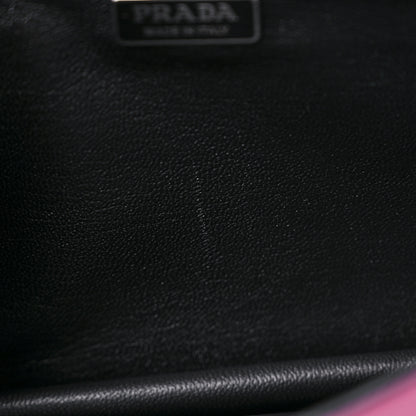 Prada City Calf Saffiano Studded Cahier Bag Fuxia Black 9 of 10
