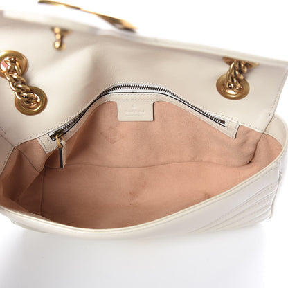 Gucci Calfskin Matelasse Small GG Marmont Shoulder Bag White 5 of 11