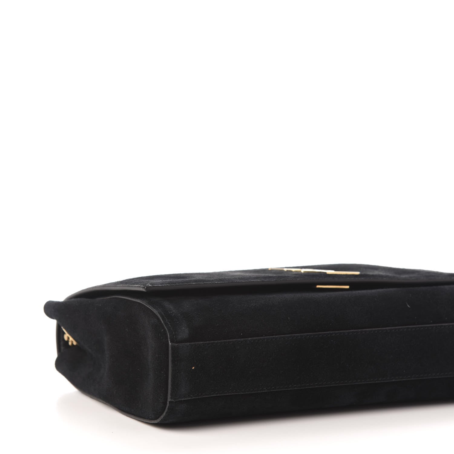 Saint Laurent Smooth Calfskin Suede Medium Reversible Monogram Kate Satchel Black 9 of 20