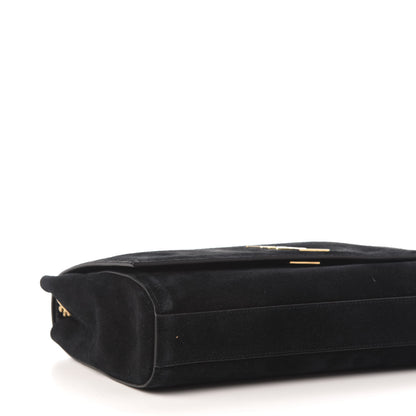 Saint Laurent Smooth Calfskin Suede Medium Reversible Monogram Kate Satchel Black 9 of 20