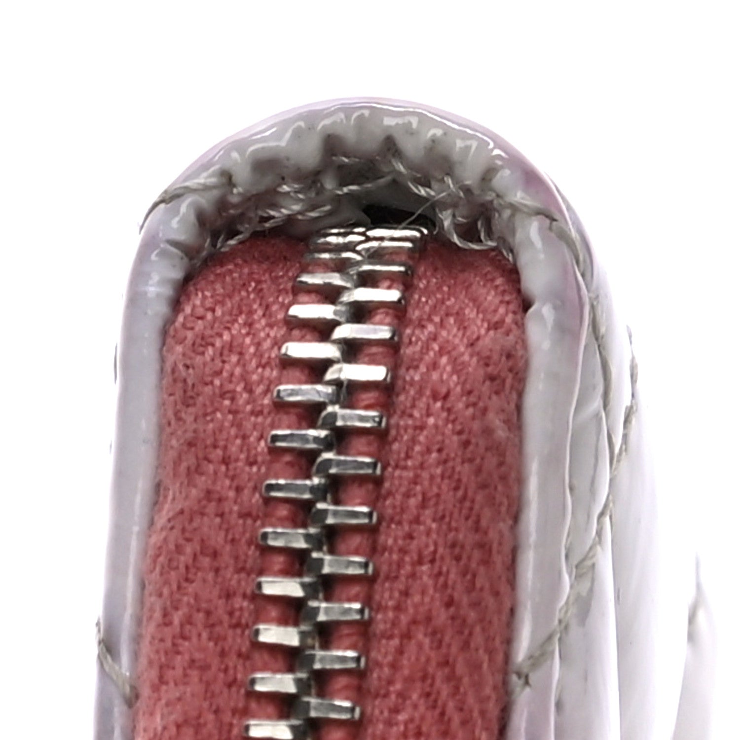 Chanel Ombre Patent Calfskin Quilted Small Zip Around Coin Purse Pink White 18 of 18