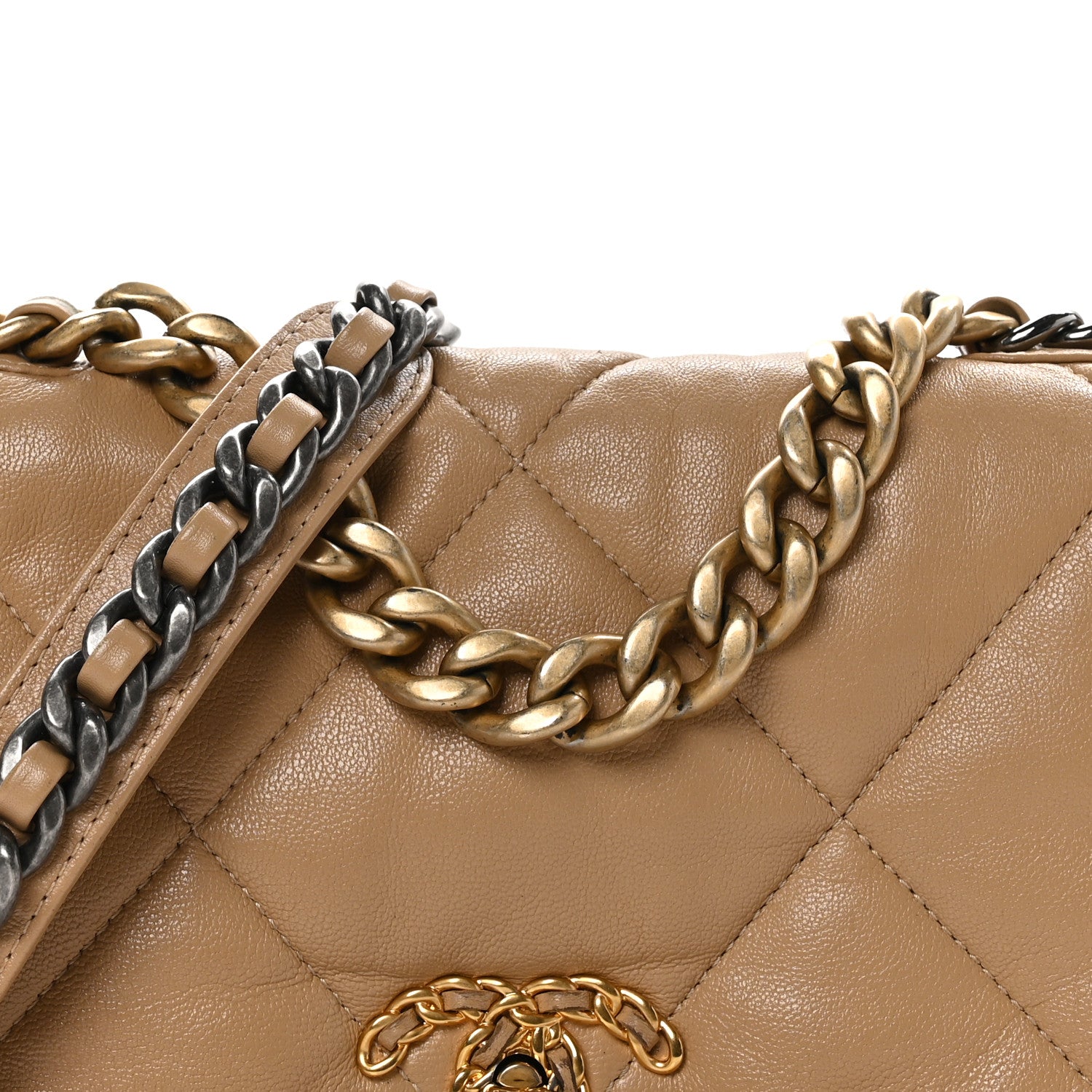 Chanel Lambskin Quilted Medium Chanel 19 Flap Dark Beige 8 of 11