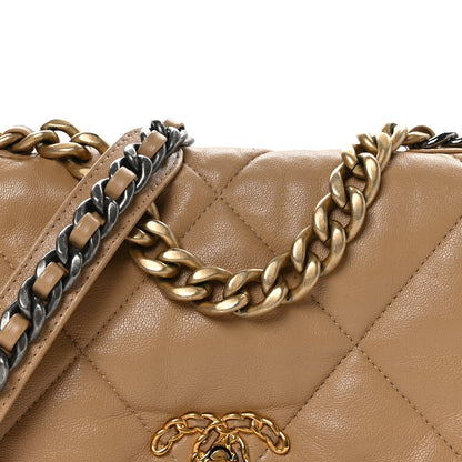 Chanel Lambskin Quilted Medium Chanel 19 Flap Dark Beige 8 of 11